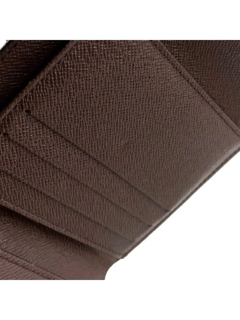 Louis Vuitton Portefeuille Elise Damier Ebene Leather with Initials Brown Hook